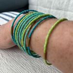 Assortment of Ten Turquoise Blue Green Headed Bracelets Photo 0