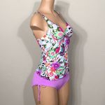Anne cole floral lilac tankini set. 32/34-S. NWT Photo 4