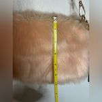 Forever 21  Furry Fuzzy Faux Fur Pale Pink Pouf Crossbody Bag Gold Chain Zipper Photo 12