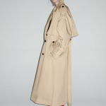 ZARA coat jacket overcoat trench duster long beige tan casual Photo 9