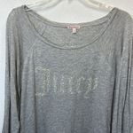 Juicy Couture Women Drawcord Boatneck Pullover Size XL Gray Long Sleeves Photo 1