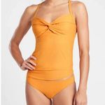 Athleta Twist Up Tankini Swim Top Strappy Mustard Yellow 32B/C Photo 0