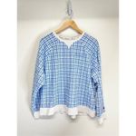 Champion Sweater Womens Size 1X Blue White Crewneck Pullover Casual Photo 1