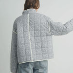 Boutique Blue and White Quilted Jacket Photo 5