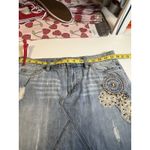 Old Navy Vintage Y2K Denim Mini Skirt Sz 8 Low Rise Boho Floral Beaded 2000s Photo 4
