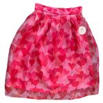 Her Destiny Red & Pink Hearts Sheer Women’s‎ Skirt Size L Size L Photo 0