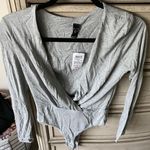 Windsor Grey Plunge Bodysuit Photo 1