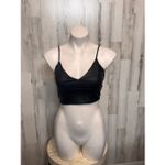 Jitren Clothing Black Faux Leather Spaghetti Strap Crop Top – Size Medium NWT Photo 5