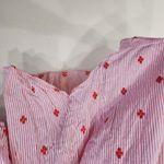 st. john's bay St. John Bay Stripes Embroidered Floral 3/4 Sleeve Blouse Red Pink Size 2X Photo 4