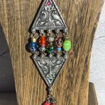 Chico's  Rhinestone Accent Modernist Boho Pendant Long Necklace VTG Signed Photo 1