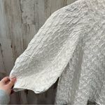 ZARA  Textured Cropped Balloon sleeve White Blouse Oversized Photo 1