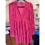 ZARA Pleated Satin Dress Red Size Medium 1131/850/600 Blogger Favorite Photo 1