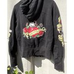 Disney  Parks Mickey Mouse Hoodie Rose Tattoo Women’s Sz L Black Zip Up Jacket Photo 9