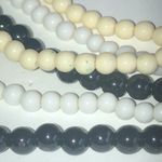 Lot of 3 White Off White & Black Beaded Boho Necklaces Photo 2