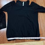 Nanette Lepore Black Mesh Sleeve Cold Shoulder Blouse size L Photo 5