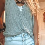 FAVLUX Grey Criss Cross Tank  Photo 0