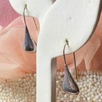 Sterling Silver 925 SETA Teardrop Dangle Earrings Minimalist Glam Chic Feminine Photo 1