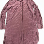 Vince  Silk Button Up‎ Dress Cabernet Knee Length Collard Long Sleeve Maroon 4 Photo 0