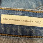 PacSun  Blue Skinny Leg Super High rise Raw Hem Ankle Denim Jeans Pants Size 25 Photo 4