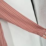 Topshop Women's Striped Collared Long Sleeve Satin Shirt Dress Pink Black Size 4 Photo 5