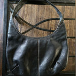 Susan Gail Vintage Elegant Black Genuine Leather Hobo Bag Photo 0