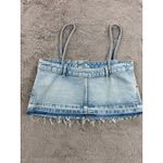 ZARA NWOT  Cropped Cami‎ Skirt Effect Crop Denim Spaghetti Straps Tank Top S Photo 6