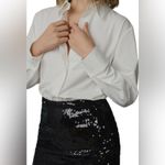 Anthropologie Mare Mare Womens Sequin Cocktail Dress Size S Party Holiday Event White Photo 2