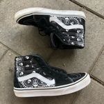 Vans  Black White Skulls bandana high top Tennis Shoes size 6.5 Womens halloween Photo 3
