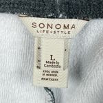 Sonoma  Women's Fleece Lined Leggings Size Large Dark Gray Cotton Faux Fur Cozy Photo 3