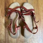 Vintage 80s G.H. Bass Sunjuns Brown Leather Sandals Strappy Flats Retro Boho 7 Tan Photo 1