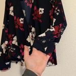 A New Day  Blue Navy Pink Floral Long Sleeve V Neck Mock Wrap Long Sleeve Small Photo 5