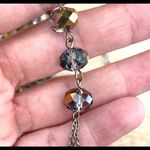 Long silver tone crystal necklace Photo 10