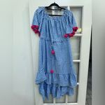 SUNDRESS Alena Dress in Light Blue & Pink Gingham Plaid High Low Size M / L Size L Photo 5