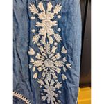 Lovers + Friends NWT Women's Denim Halter Neck Embroidered Pleated Dress Size XS Photo 4