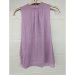 J.Crew sz 12 tunic purple tank top lilac lavender ruffle chiffon career solid Photo 3