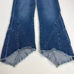 Liverpool Los Angeles Hannah Crop Flare Fray Hem Multi Seam Jeans Size 10 Photo 3