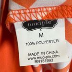 Mud Pie  orange and white geometric print vneck racerback dress size medium NWT Photo 9