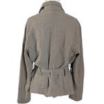 Free People  Bohemian Textured Belted Kimono Jacket Cardigan Neutral Taupe Large Photo 1