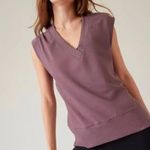 Athleta  Retroterry V-Neck Sweatshirt Tee Mauve Sleeveless Womens XS Photo 2