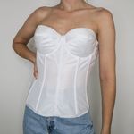 Dominique White Satin Torsolette Long Line Bustier Corset Bra Top Size undefined Photo 0