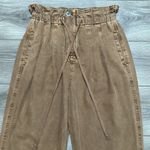 Free People Margate Paper Bag Pleated High Rise Brown Ankle Trousers Size Small Photo 3