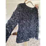 Ann Taylor  Leaf Sheer Blouse Appliqué Elegant Spring Summer Event Office Party Photo 2