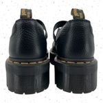 Dr. Martens  Addina Platform Mary Janes Black Leather Flower Buckle Shoes Size 9 Photo 6