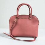 Michael Kors Cindy Dome Satchel Saffiano Leather Bag Pink Classic Elegant Classy Photo 0