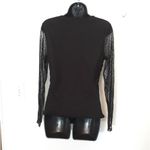 AUW  black ruched long sleeve blouse Photo 3
