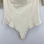 Free People Intimately  Bodysuit Square Neck Cutout Cream Fitted Sexy Top Size L‎ Photo 6