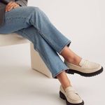 Quince NWOB Italian White Leather Lug Sole Loafers Women's 11 Slip On Trendy Photo 0