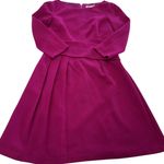 Harper Rose Dress Womens 4 Magenta Fit & Flare 3/4 Sleeve Pleated Exposed Zip Pink Photo 0