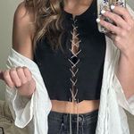 Urban Outfitters Nwt UO Hero Chain Lace-Up Tank Top s black Photo 0