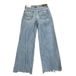 American Eagle  Blue Distressed Super High Wide Leg Jeans(Size 2) Photo 5
